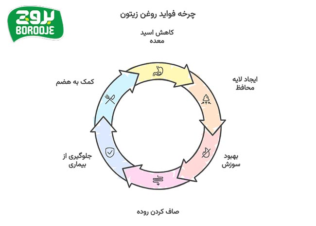 خواص روغن زیتون برای معده و روده